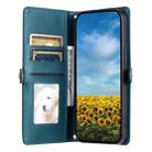 For Honor X9b / 50 Wallet Multi-card Slot Leather Phone Case with Lanyard(Green) - 3