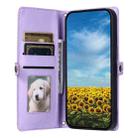 For Honor X9b / 50 Wallet Multi-card Slot Leather Phone Case with Lanyard(Purple) - 3