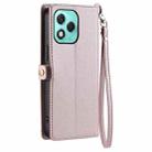 For Honor 400 Lite Wallet Multi-card Slot Leather Phone Case with Lanyard(Rose Gold) - 3