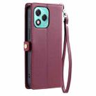 For Honor 400 Lite Wallet Multi-card Slot Leather Phone Case with Lanyard(Wine Red) - 3