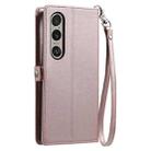 For Sony Xperia 1 VI Wallet Multi-card Slot Leather Phone Case with Lanyard(Rose Gold) - 3