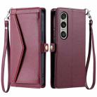 For Sony Xperia 1 VI Wallet Multi-card Slot Leather Phone Case with Lanyard(Wine Red) - 1