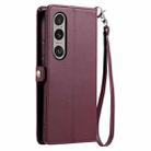 For Sony Xperia 1 VI Wallet Multi-card Slot Leather Phone Case with Lanyard(Wine Red) - 3