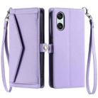 For Sony Xperia 10 VI Wallet Multi-card Slot Leather Phone Case with Lanyard(Purple) - 1