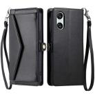 For Sony Xperia 10 VI Wallet Multi-card Slot Leather Phone Case with Lanyard(Black) - 1