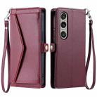 For Sony Xperia 1 VII Wallet Multi-card Slot Leather Phone Case with Lanyard(Wine Red) - 1