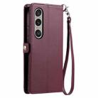 For Sony Xperia 1 VII Wallet Multi-card Slot Leather Phone Case with Lanyard(Wine Red) - 3