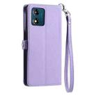 For Motorola Moto E13 Wallet Multi-card Slot Leather Phone Case with Lanyard(Purple) - 3