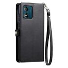 For Motorola Moto E13 Wallet Multi-card Slot Leather Phone Case with Lanyard(Black) - 3