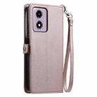 For Motorola Moto E14 / G24 / G04 Wallet Multi-card Slot Leather Phone Case with Lanyard(Rose Gold) - 3