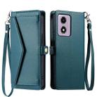 For Motorola Moto E14 / G24 / G04 Wallet Multi-card Slot Leather Phone Case with Lanyard(Green) - 1