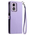 For Motorola Moto E14 / G24 / G04 Wallet Multi-card Slot Leather Phone Case with Lanyard(Purple) - 3