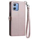 For Motorola Moto G54 / G64 Wallet Multi-card Slot Leather Phone Case with Lanyard(Rose Gold) - 3