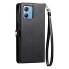 For Motorola Moto G54 / G64 Wallet Multi-card Slot Leather Phone Case with Lanyard(Black) - 3