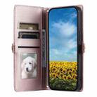 For Motorola Moto G85 Wallet Multi-card Slot Leather Phone Case with Lanyard(Rose Gold) - 3