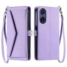 For Motorola Moto G85 Wallet Multi-card Slot Leather Phone Case with Lanyard(Purple) - 1