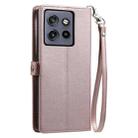 For Motorola Edge 50 Neo Wallet Multi-card Slot Leather Phone Case with Lanyard(Rose Gold) - 3