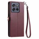 For Motorola Edge 50 Neo Wallet Multi-card Slot Leather Phone Case with Lanyard(Wine Red) - 3