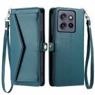 For Motorola Edge 50 Neo Wallet Multi-card Slot Leather Phone Case with Lanyard(Green) - 1