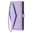 For Motorola Moto G35 Wallet Multi-card Slot Leather Phone Case with Lanyard(Purple) - 2