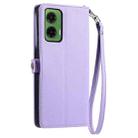 For Motorola Moto G35 Wallet Multi-card Slot Leather Phone Case with Lanyard(Purple) - 3