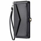 For Motorola Moto G35 Wallet Multi-card Slot Leather Phone Case with Lanyard(Black) - 2