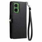 For Motorola Moto G35 Wallet Multi-card Slot Leather Phone Case with Lanyard(Black) - 3