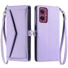 For Motorola Moto G55 Wallet Multi-card Slot Leather Phone Case with Lanyard(Purple) - 1