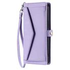 For Motorola Moto G55 Wallet Multi-card Slot Leather Phone Case with Lanyard(Purple) - 2