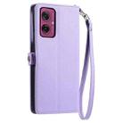 For Motorola Moto G55 Wallet Multi-card Slot Leather Phone Case with Lanyard(Purple) - 3