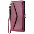 For Motorola Moto G05 Wallet Multi-card Slot Leather Phone Case with Lanyard(Wine Red) - 2