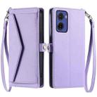 For Motorola Moto G05 Wallet Multi-card Slot Leather Phone Case with Lanyard(Purple) - 1