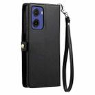For Motorola Moto G05 Wallet Multi-card Slot Leather Phone Case with Lanyard(Black) - 3