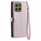 For Motorola Moto G15 Wallet Multi-card Slot Leather Phone Case with Lanyard(Rose Gold) - 3