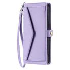 For Motorola Moto G15 Wallet Multi-card Slot Leather Phone Case with Lanyard(Purple) - 2