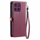 For Motorola Edge 60 Pro Wallet Multi-card Slot Leather Phone Case with Lanyard(Wine Red) - 3
