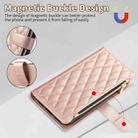 For Google Pixel 8a Rhombic Zipper Wallet Leather Phone Case(Rose Gold) - 2