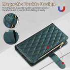 For Google Pixel 8a Rhombic Zipper Wallet Leather Phone Case(Green) - 2