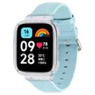 For Redmi Watch 3 Lite Metal Frame Integrated Genuine Leather Watch Band(Sky Blue) - 1