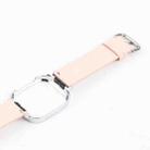 For Redmi Watch 3 Lite Metal Frame Integrated Genuine Leather Watch Band(Pink) - 3