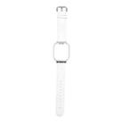 For Redmi Watch 3 Lite Metal Frame Integrated Genuine Leather Watch Band(White) - 2