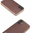 For iPhone 16 Plus ABEEL Electroplating Frame Genuine Leather Xiaoya Series Phone Case(Coffee) - 3