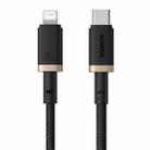 Baseus Dura Series USB-C / Type-C to 8 Pin 20W Fast Charging Cable, Length:1m(Gold Black) - 1