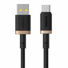 Baseus Dura Series USB to USB-C / Type-C 60W Fast Charging Cable, Length:1m(Gold Black) - 1