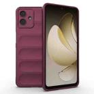 For Samsung Galaxy A07 4G Magic Shield TPU + Flannel Phone Case(Wine Red) - 1