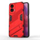 For Motorola Moto G24 4G Punk Armor 2 in 1 PC + TPU Phone Case with Holder(Red) - 1