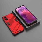 For Motorola Moto G24 4G Punk Armor 2 in 1 PC + TPU Phone Case with Holder(Red) - 2