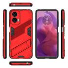 For Motorola Moto G24 4G Punk Armor 2 in 1 PC + TPU Phone Case with Holder(Red) - 3