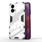 For Motorola Moto G24 4G Punk Armor 2 in 1 PC + TPU Phone Case with Holder(White) - 1