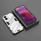 For Motorola Moto G24 4G Punk Armor 2 in 1 PC + TPU Phone Case with Holder(White) - 2